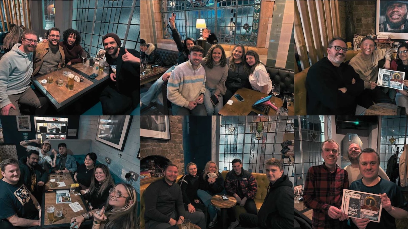Sky Blue Army on the night, the host's drink of choice, and a busier room from a different week — all part of the same recipe. — 150 Quizz Night Winners - Here are some of our teams